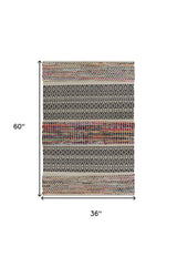 3' x 5' Colorful Traditional Chindi Area Rug - Homeroots - Flyclothing LLC