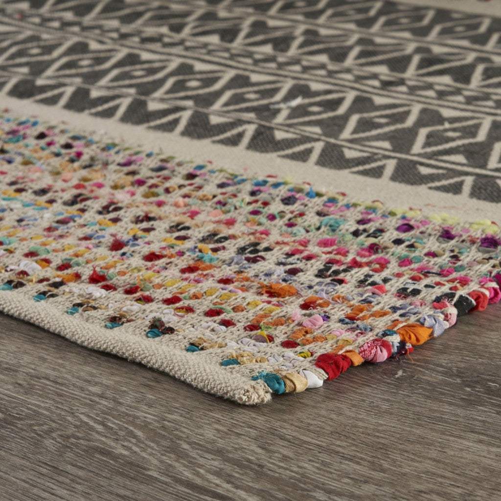 5' X 7' Colorful Traditional Chindi Area Rug - Homeroots - Flyclothing LLC