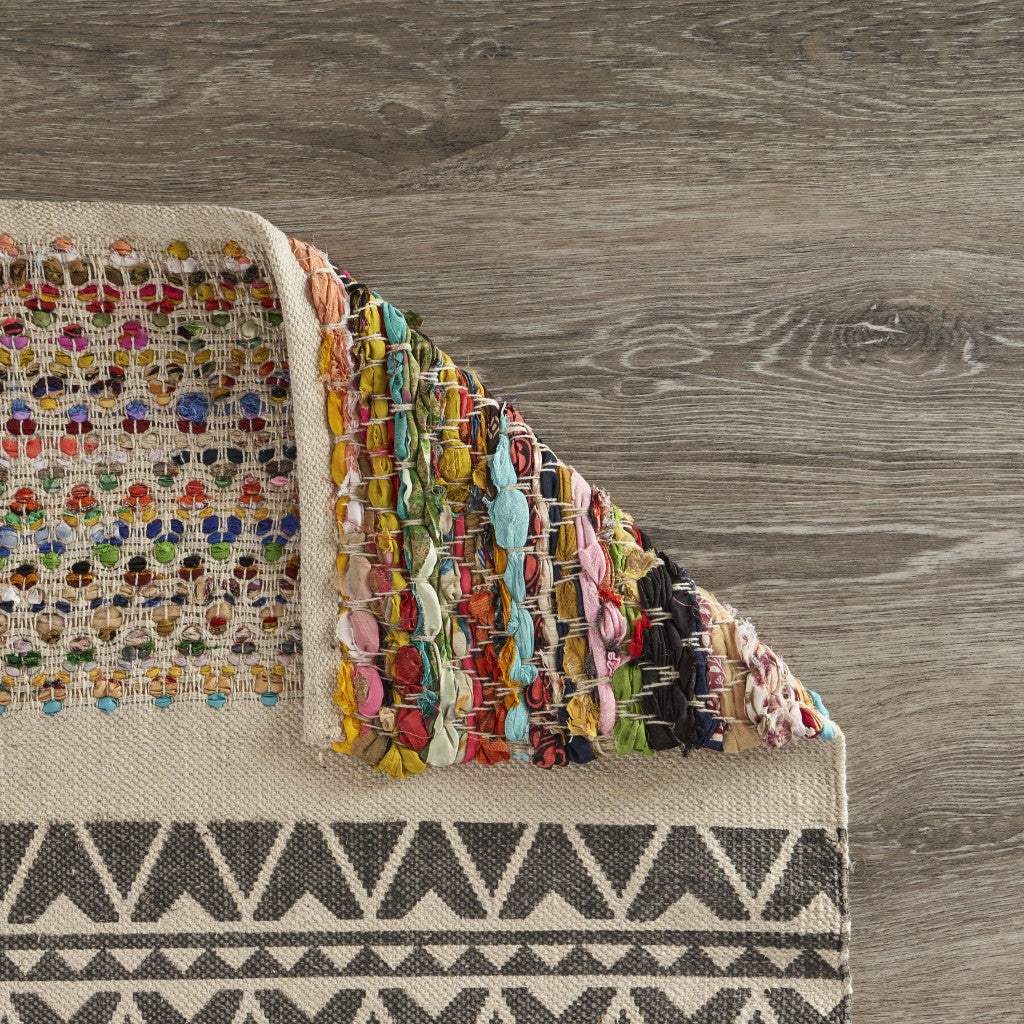 5' X 7' Colorful Traditional Chindi Area Rug - Homeroots - Flyclothing LLC