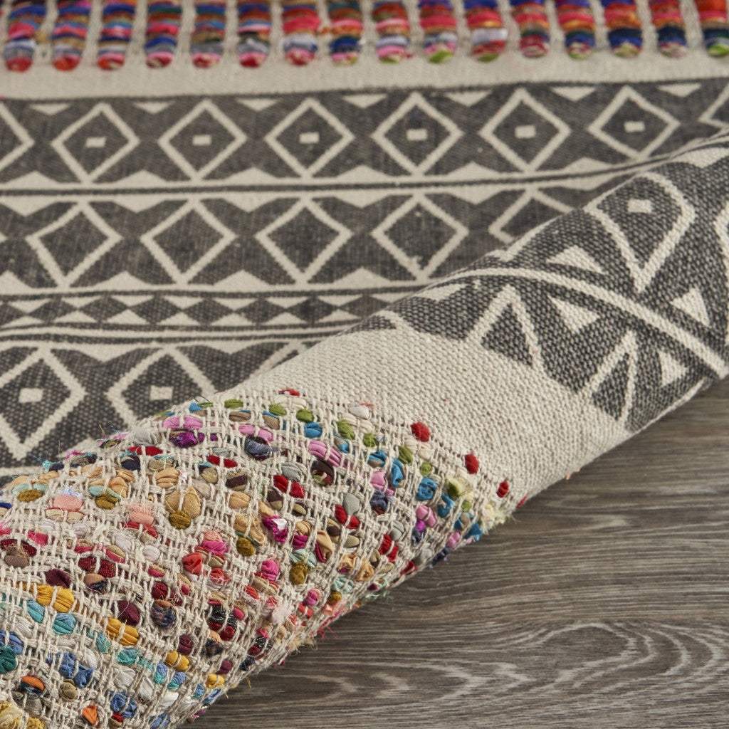 5' X 7' Colorful Traditional Chindi Area Rug - Homeroots - Flyclothing LLC