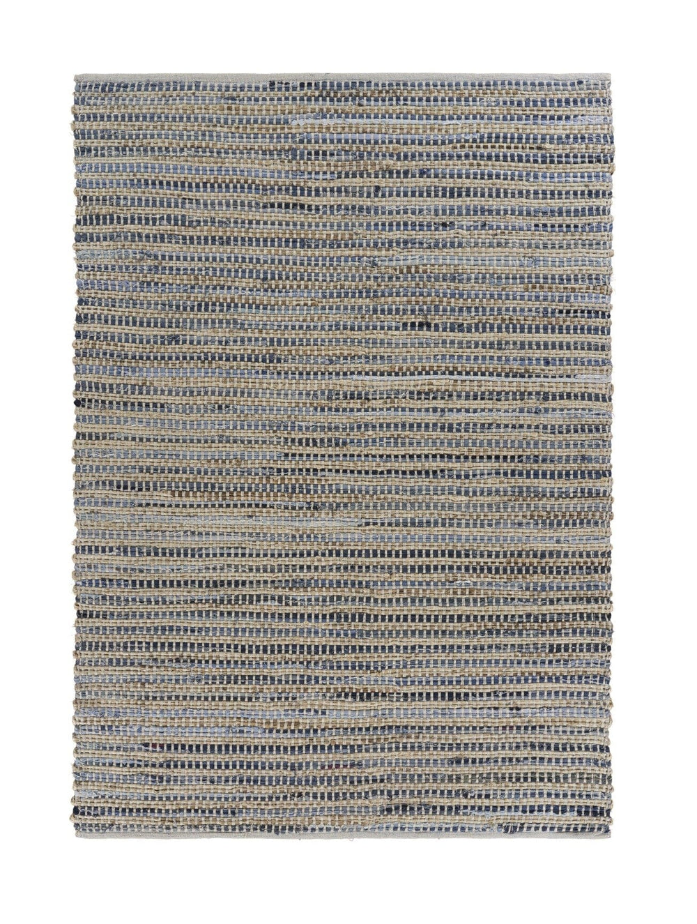 5' X 7' Blue and Beige Striped Area Rug - Homeroots