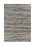 5' X 7' Blue and Beige Striped Area Rug - Homeroots