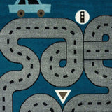 4' X 6' Navy Imaginative Racetrack Area Rug - Homeroots - Flyclothing LLC