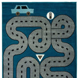 4' X 6' Navy Imaginative Racetrack Area Rug - Homeroots - Flyclothing LLC
