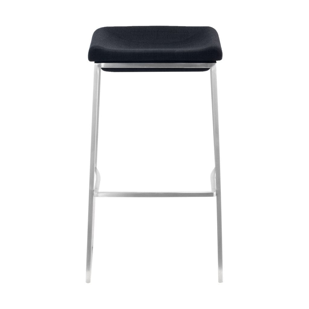 Set of Two 29" Gray And Silver Steel Backless Bar Height Bar Chairs - Homeroots