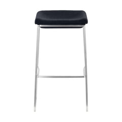 Set of Two 29" Gray And Silver Steel Backless Bar Height Bar Chairs - Homeroots
