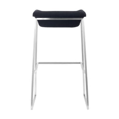 Set of Two 29" Gray And Silver Steel Backless Bar Height Bar Chairs - Homeroots