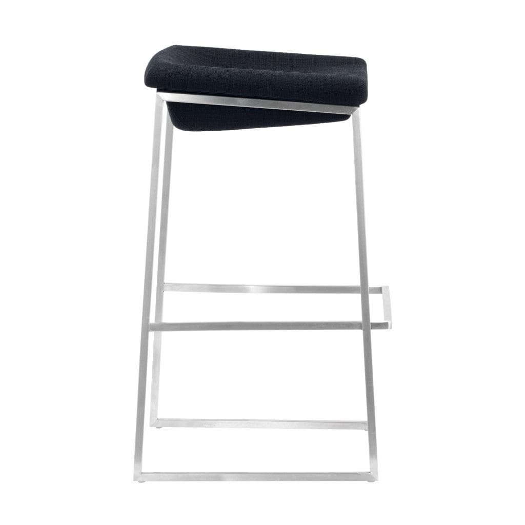 Set of Two 29" Gray And Silver Steel Backless Bar Height Bar Chairs - Homeroots