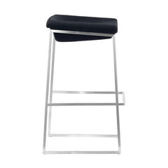 Set of Two 29" Gray And Silver Steel Backless Bar Height Bar Chairs - Homeroots