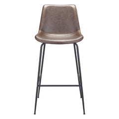 31 " Brown And Black Steel Low Back Bar Height Bar Chair