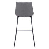 31 " Gray And Black Steel Low Back Bar Height Bar Chair - Homeroots - Flyclothing LLC