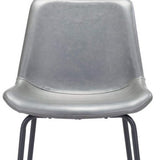 31 " Gray And Black Steel Low Back Bar Height Bar Chair - Homeroots - Flyclothing LLC