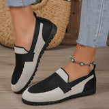 Contrast Mesh Round Toe Flat Slip-Ons - Trendsi