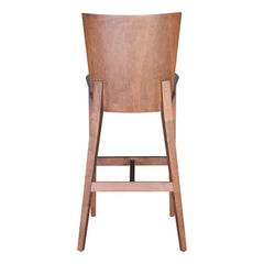 Set of Two 29" Gray And Brown Solid Wood Low Back Bar Height Bar Chairs - Homeroots