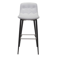 Set of Two 30" White And Black Steel Low Back Bar Height Bar Chairs - Homeroots