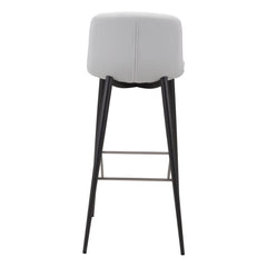 Set of Two 30" White And Black Steel Low Back Bar Height Bar Chairs - Homeroots