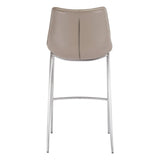 Set of Two 30" Gray And Silver Steel Low Back Bar Height Bar Chairs - Homeroots