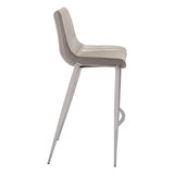 Set of Two 30" Gray And Silver Steel Low Back Bar Height Bar Chairs - Homeroots - Flyclothing LLC