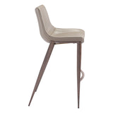 Set of Two 30" Gray And Brown Steel Low Back Bar Height Bar Chairs - Homeroots