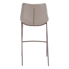 Set of Two 30" Gray And Brown Steel Low Back Bar Height Bar Chairs - Homeroots