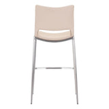 Set of Two 29" Light Pink And Silver Steel Low Back Bar Height Bar Chairs - Homeroots