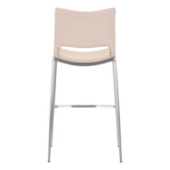 Set of Two 29" Light Pink And Silver Steel Low Back Bar Height Bar Chairs - Homeroots