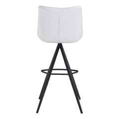 Set of Two 29" White And Black Steel Low Back Bar Height Bar Chairs - Homeroots