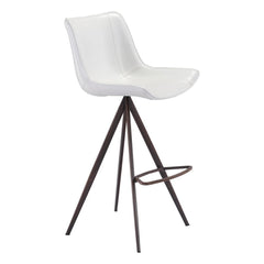 Set of Two 29" White And Black Steel Low Back Bar Height Bar Chairs