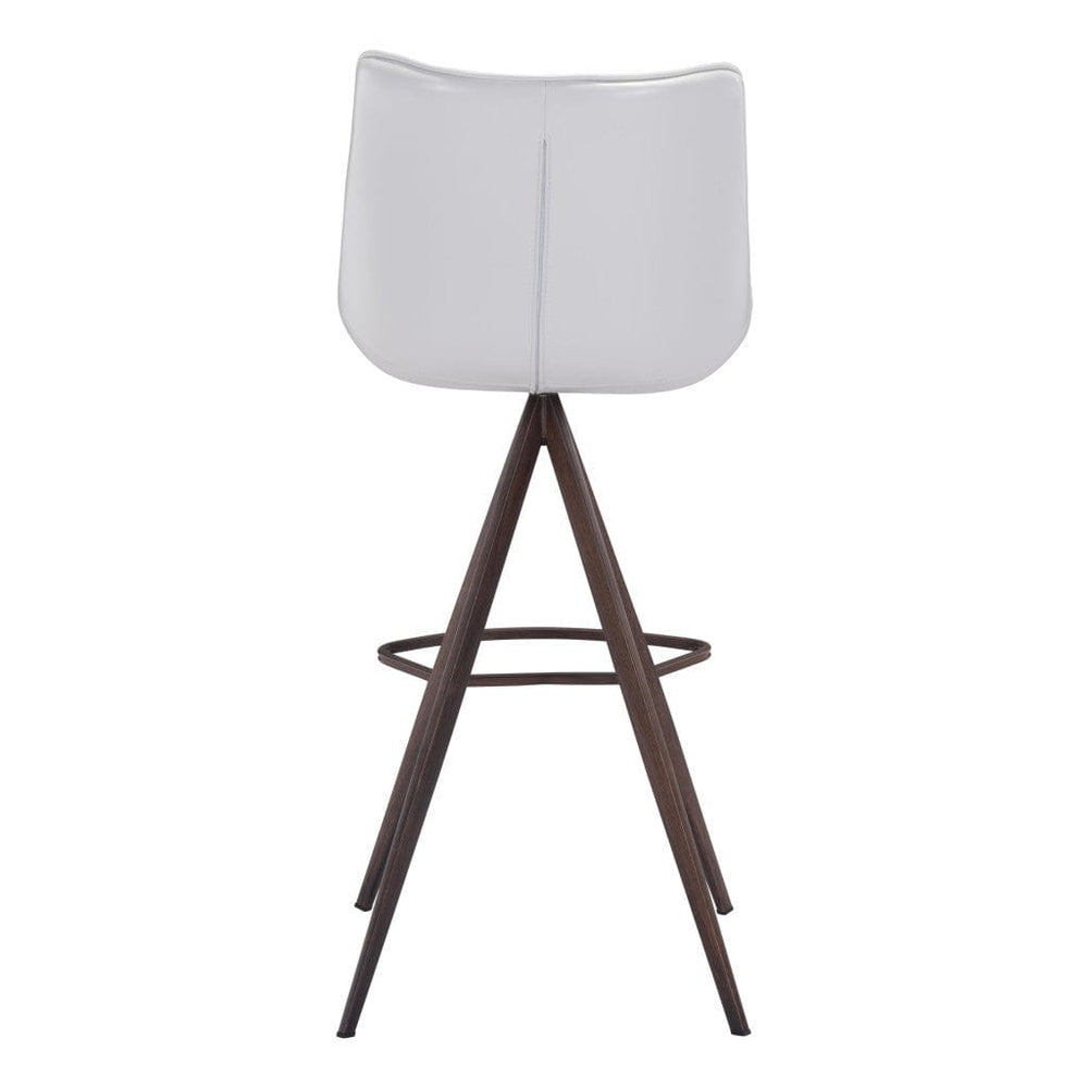 Set of Two 29" White And Black Steel Low Back Bar Height Bar Chairs - Homeroots - Flyclothing LLC