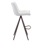 Set of Two 29" White And Black Steel Low Back Bar Height Bar Chairs - Homeroots - Flyclothing LLC