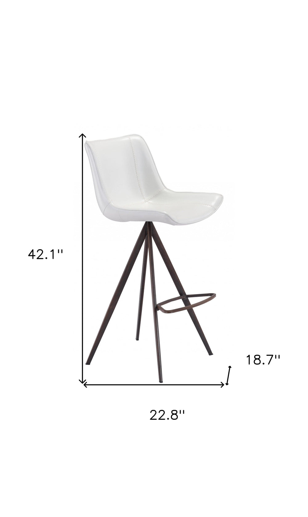 Set of Two 29" White And Black Steel Low Back Bar Height Bar Chairs - Homeroots - Flyclothing LLC