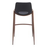 Set of Two 29 " Black And Brown Steel Low Back Bar Height Bar Chairs - Homeroots - Flyclothing LLC