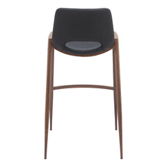 Set of Two 29 " Black And Brown Steel Low Back Bar Height Bar Chairs - Homeroots