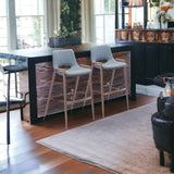 Set of Two 29" Gray And Brown Steel Low Back Bar Height Bar Chairs - Homeroots - Flyclothing LLC