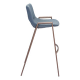 Set of Two 29" Gray And Brown Steel Low Back Bar Height Bar Chairs - Homeroots - Flyclothing LLC