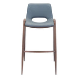 Set of Two 29" Gray And Brown Steel Low Back Bar Height Bar Chairs - Homeroots
