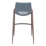 Set of Two 29" Gray And Brown Steel Low Back Bar Height Bar Chairs - Homeroots - Flyclothing LLC
