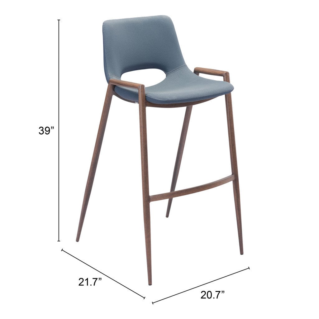 Set of Two 29" Gray And Brown Steel Low Back Bar Height Bar Chairs - Homeroots - Flyclothing LLC