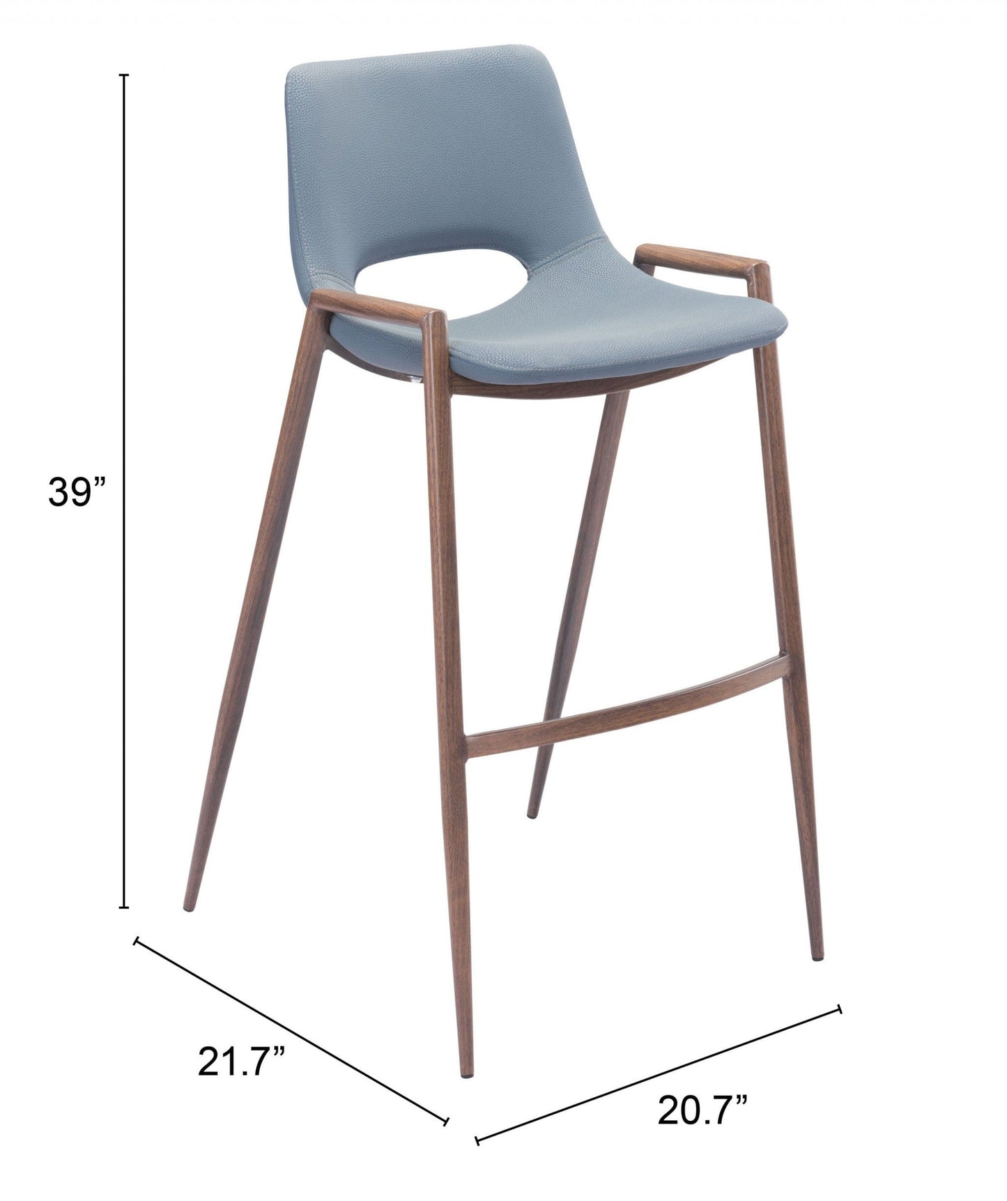 Set of Two 29" Gray And Brown Steel Low Back Bar Height Bar Chairs - Homeroots - Flyclothing LLC