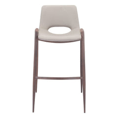 Set of Two 29 " Beige And Brown Steel Low Back Bar Height Bar Chairs - Homeroots