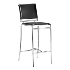 Set of Two 29" Black And Silver Steel Low Back Bar Height Bar Chairs
