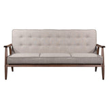 69" Beige Polyester Sofa With Brown Legs - Homeroots