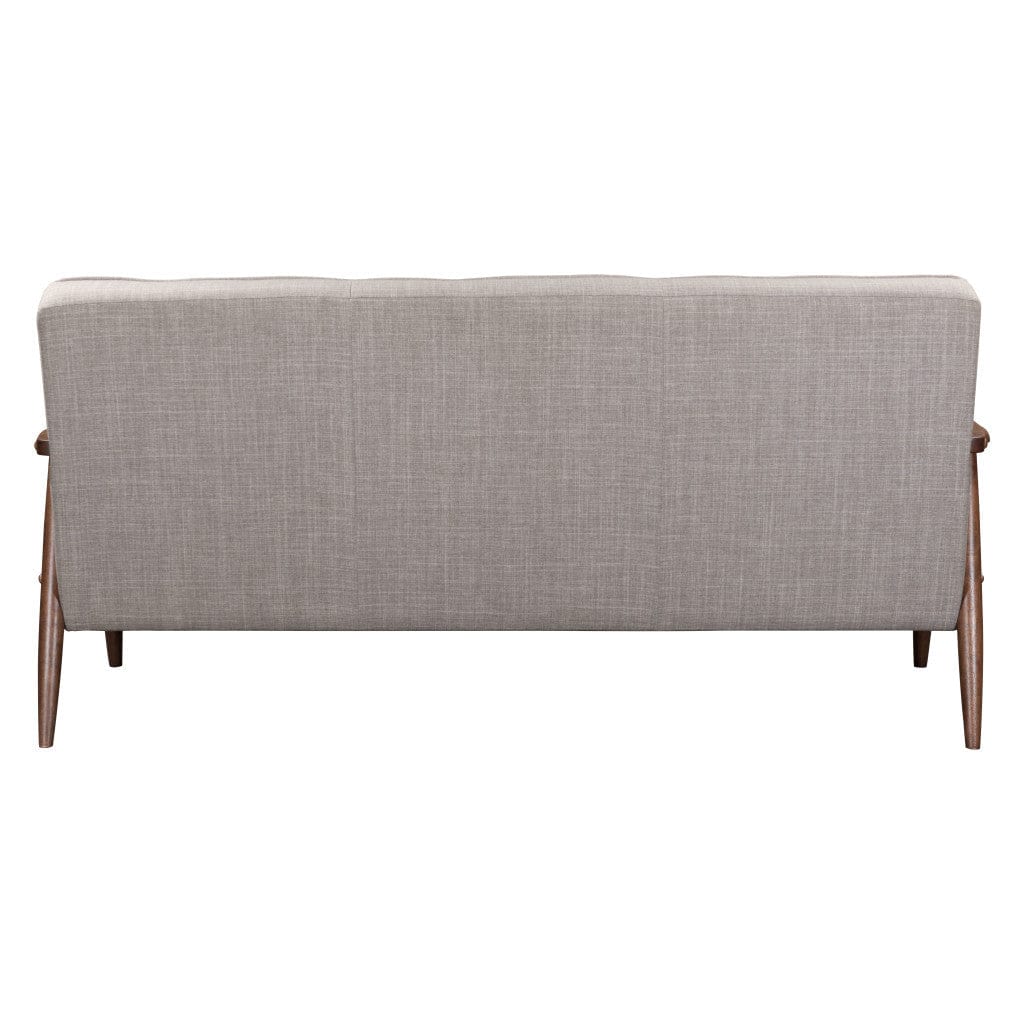 69" Beige Polyester Sofa With Brown Legs - Homeroots