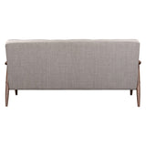69" Beige Polyester Sofa With Brown Legs - Homeroots