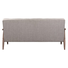 69" Beige Polyester Sofa With Brown Legs - Homeroots