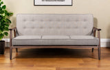 69" Beige Polyester Sofa With Brown Legs - Homeroots
