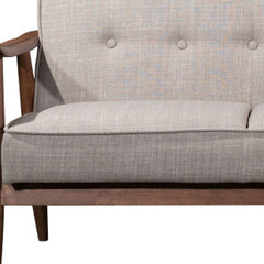 69" Beige Polyester Sofa With Brown Legs - Homeroots