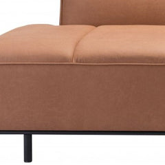 79" Brown Faux Leather Sofa With Black Legs - Homeroots