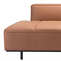 79" Brown Faux Leather Sofa With Black Legs - Homeroots