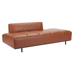 79" Brown Faux Leather Sofa With Black Legs - Homeroots